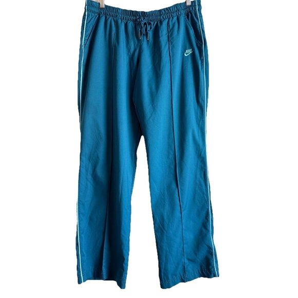Vintage Nike Turquoise Blue Striped Athletic Jogger SweatPants Womens XL (16/18) - Picture 1 of 12
